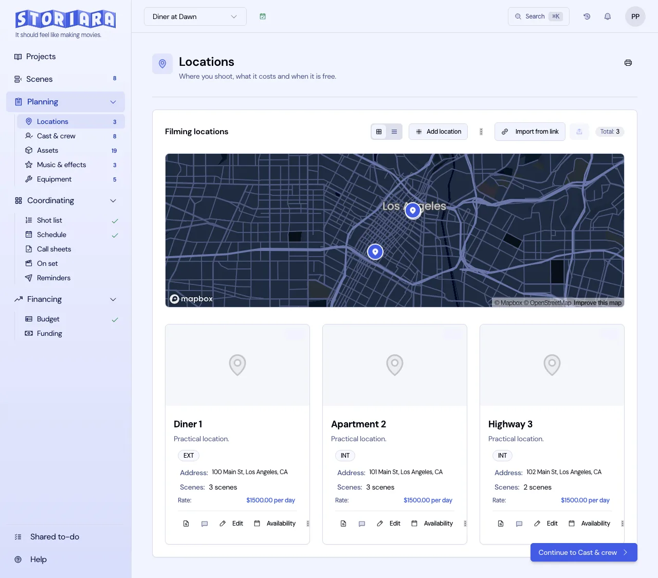 Screenshot: Entering a specific address in the location form